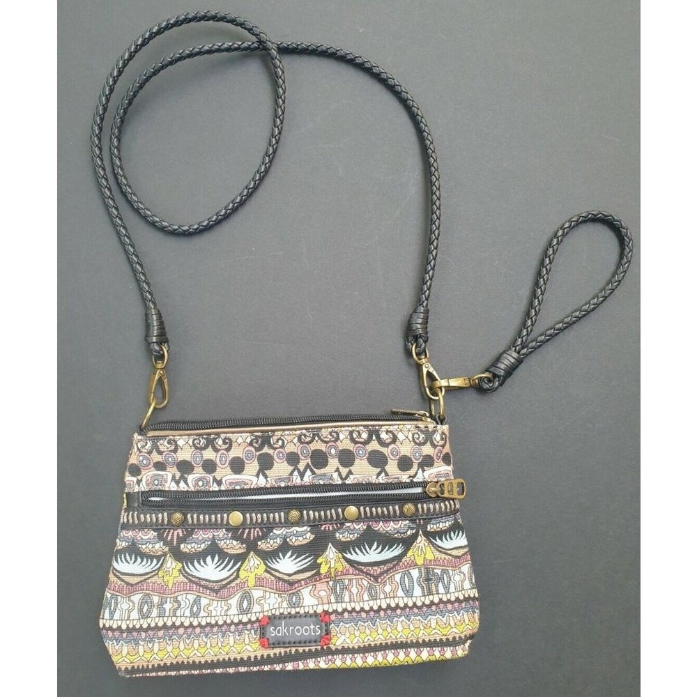 Sak SakRoots Peace Fabric Crossbody Purse Handbag Convertible Clutch